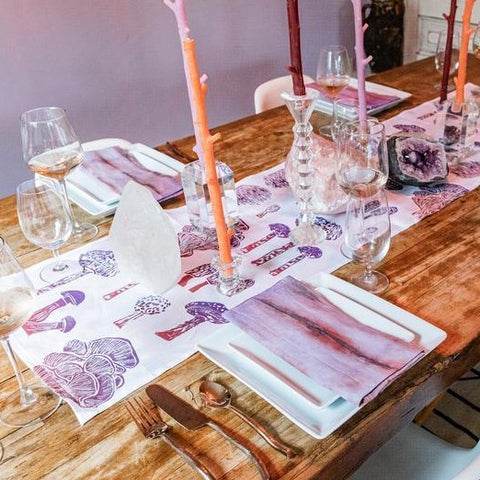 Shibori Purple Fissure Linen Napkins