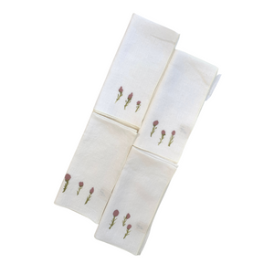 Pink Barn White Linen Napkins in Pink, Set of 4