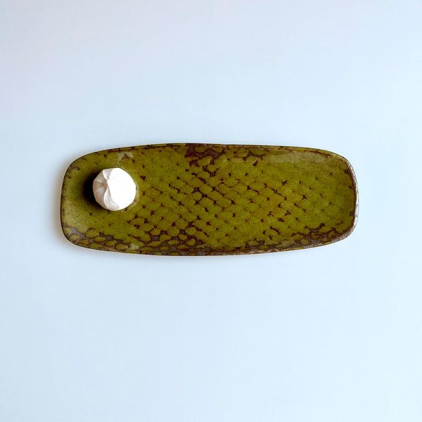 Moss Green Narrow Long Rectangular Tray