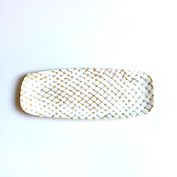 Eggshell Wash Narrow Long Rectangular Tray