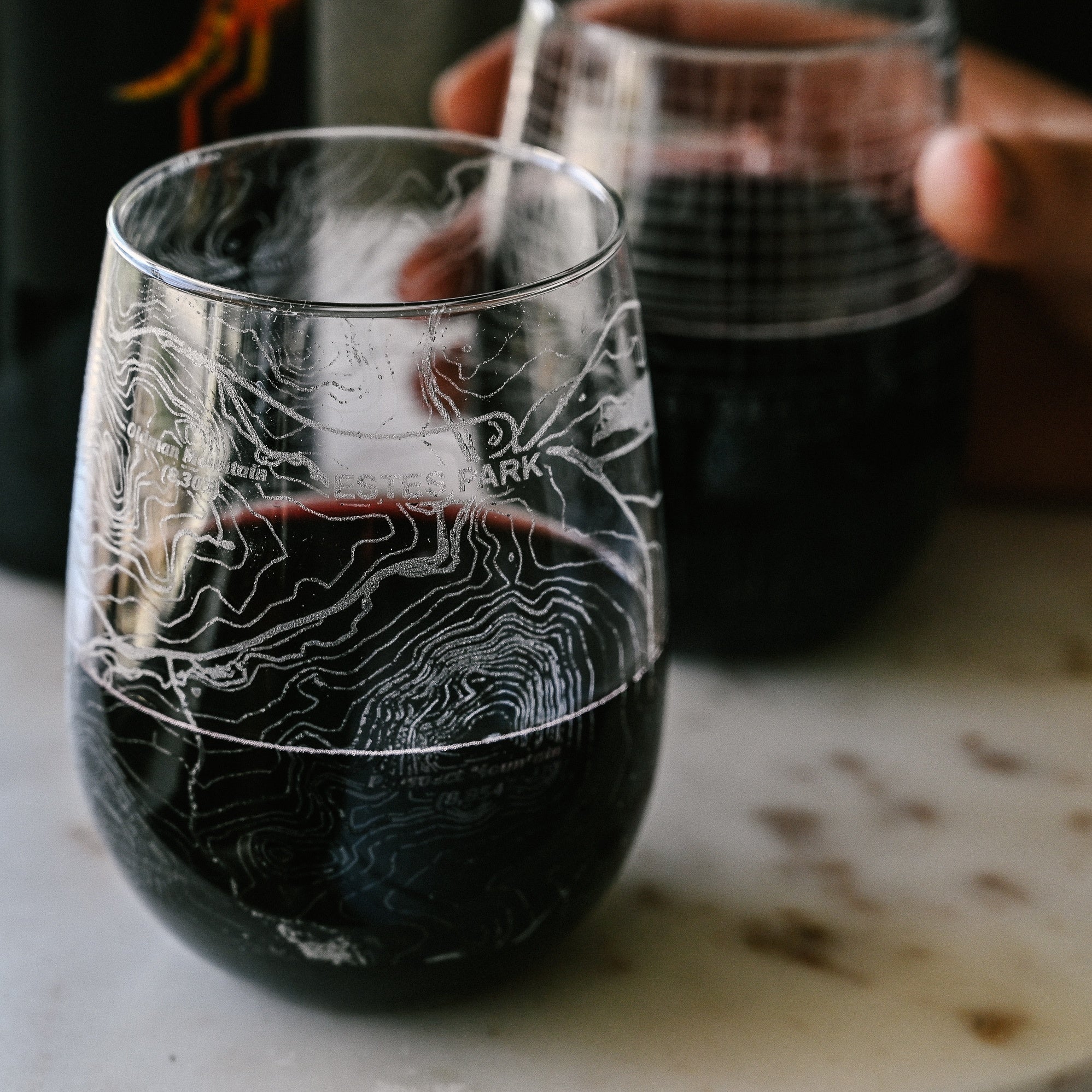 Custom Map Stemless Wine Glass, Set of 4