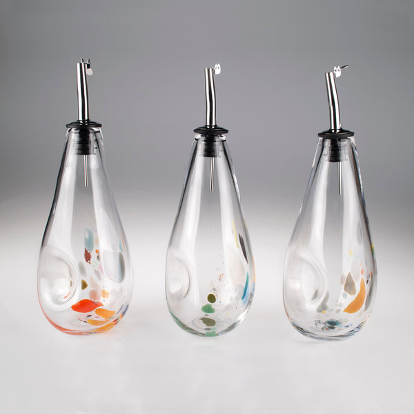 Thick Glass Confetti Oil Cruet