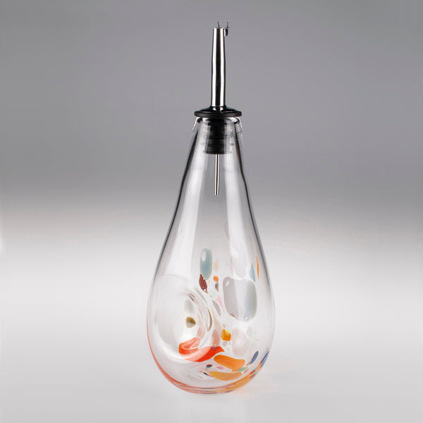 Thick Glass Confetti Oil Cruet