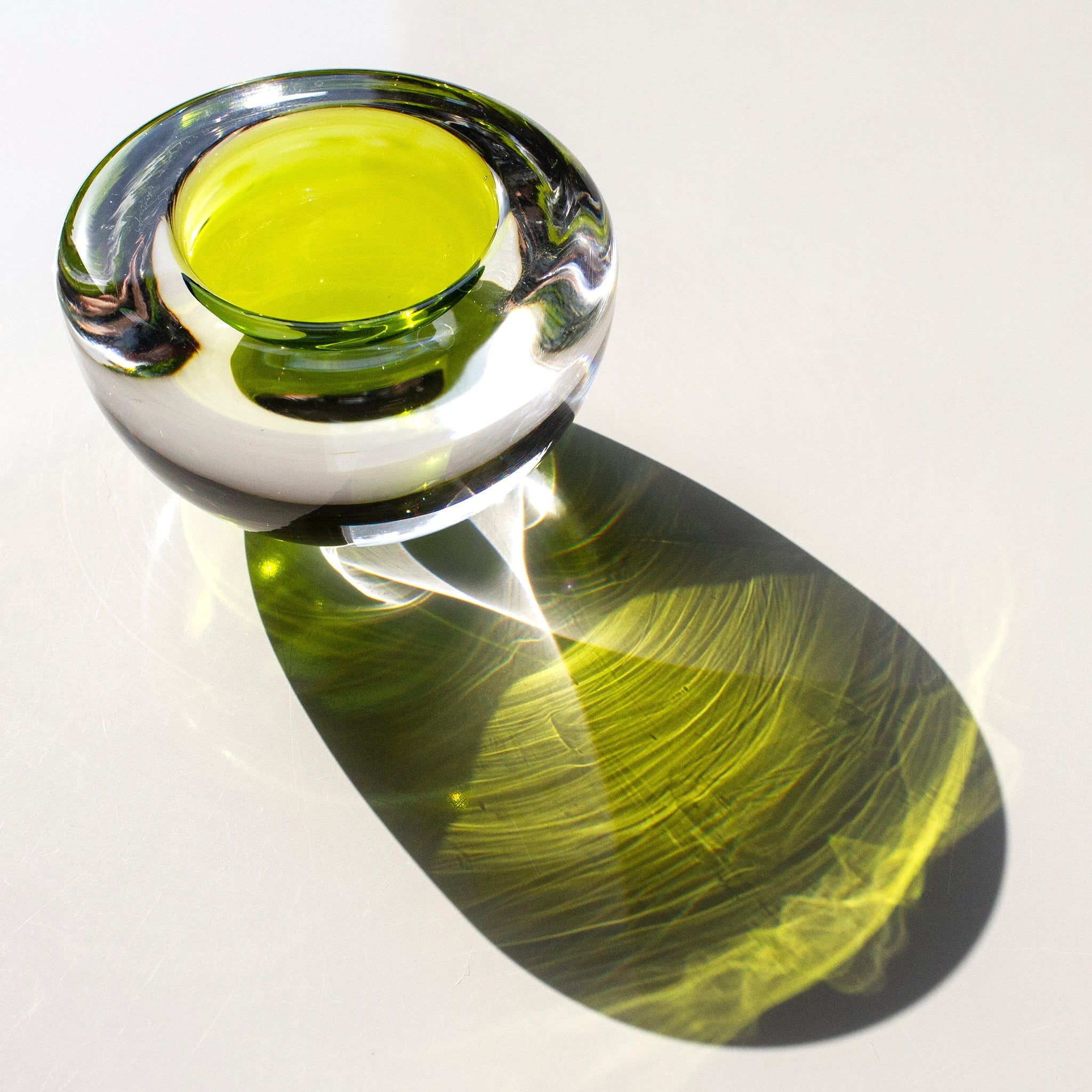 Thick Glass Olive Salt Cellar