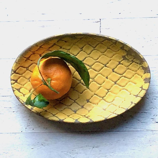 Swampgirl Pottery Oval Condiment Dish, Set of 3 Tumeric, Set of 3