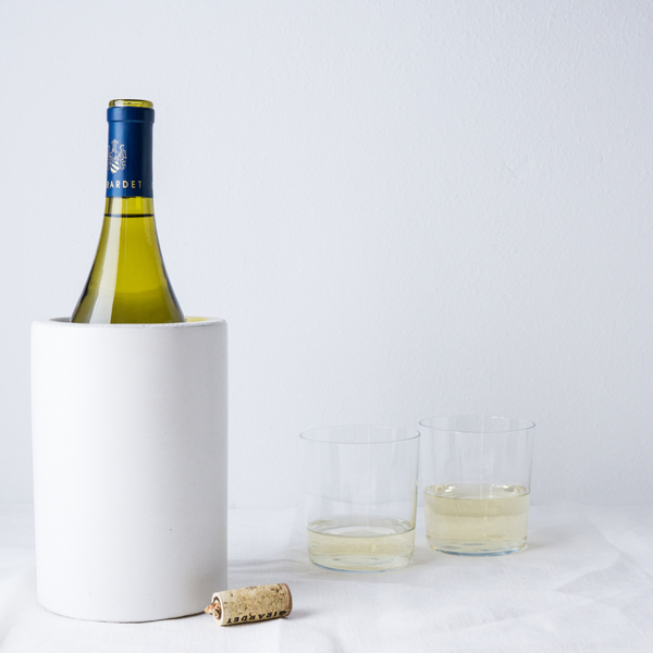 PLC White Concrete Wine Chiller