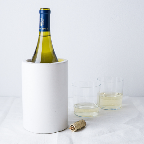 PLC White Concrete Wine Chiller