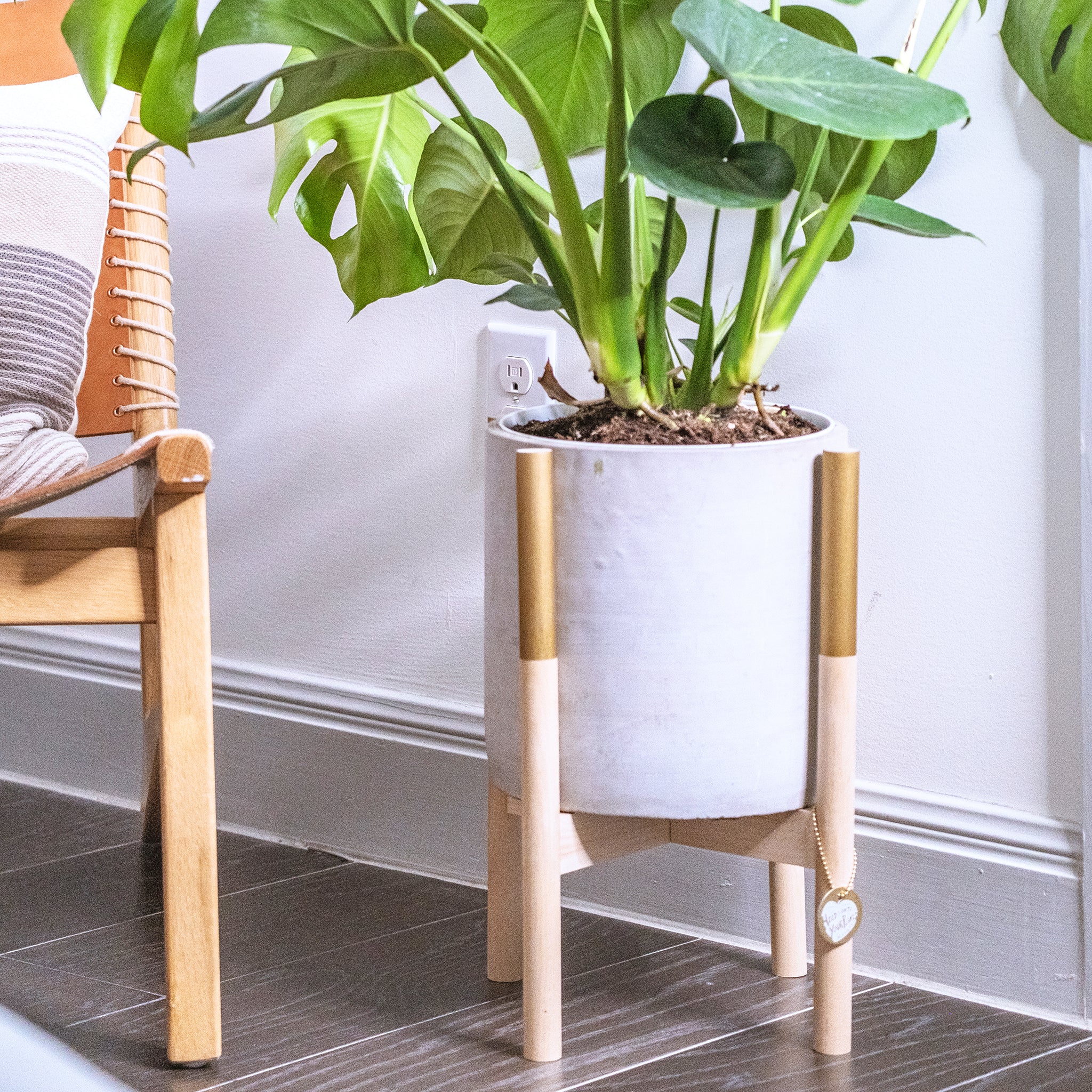 tall gold plant stand indoor Shop Handcrafted Gold Modern Wooden Plant Stand