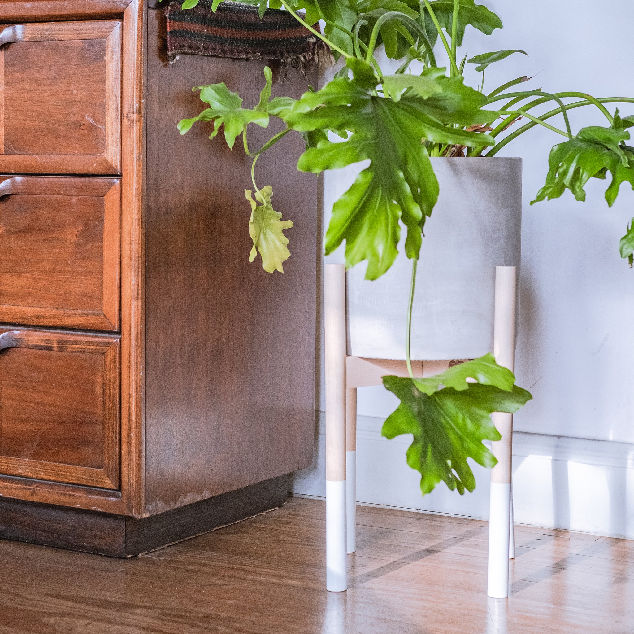 white wood indoor plant stand Shop Handcrafted White Wooden Modern Plant Stand