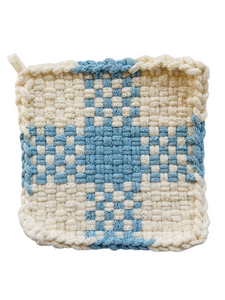 Pale Blue Cross Potholder
