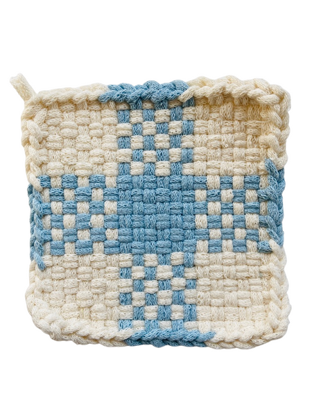 Pale Blue Cross Potholder
