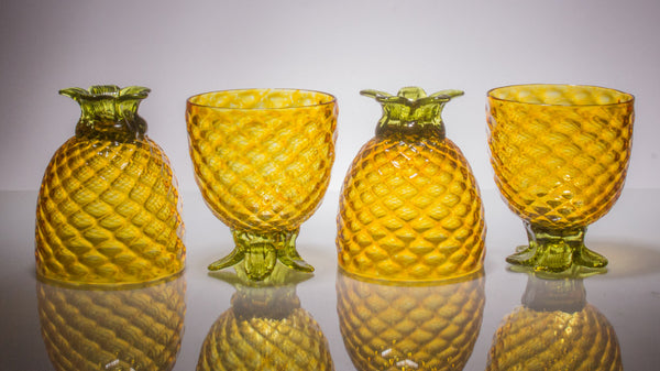 Gold Pineapple Goblet, Set of 2