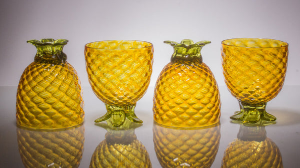Gold Pineapple Goblet, Set of 2