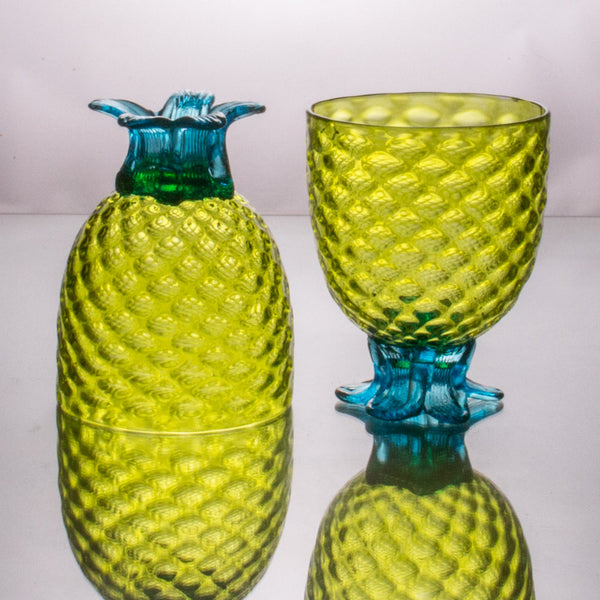Lime Pineapple Goblet, Set of 2