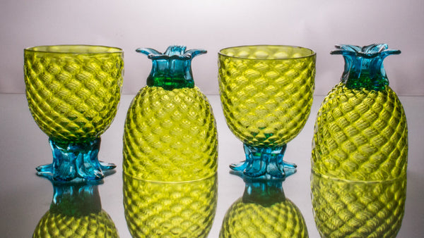 Lime Pineapple Goblet, Set of 2