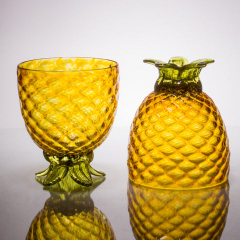 Gold Pineapple Goblet, Set of 2