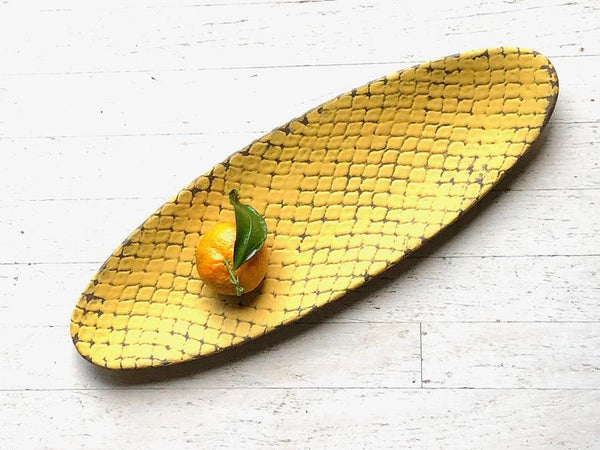 Swampgirl Pottery Pirogue Platter Tumeric