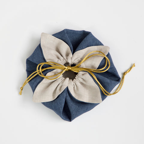 Petite Posie Drawstring Pouch Indigo