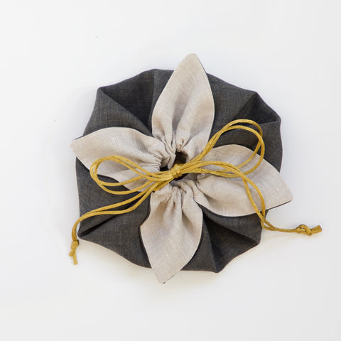 Petite Posie Drawstring Pouch Charcoal