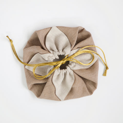 Petite Posie Drawstring Storage Pouch Khaki