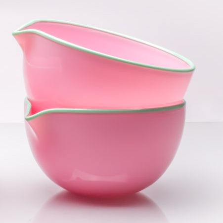 Pink Spouted Glass Pouring Bowl, Small