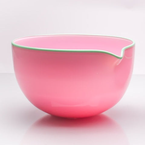 Pink Spouted Glass Pouring Bowl, Large