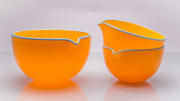 Marigold Spouted Glass Pouring Bowl, Small