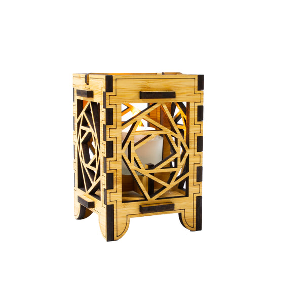 Rotating Rectangles Bamboo Candle Lantern