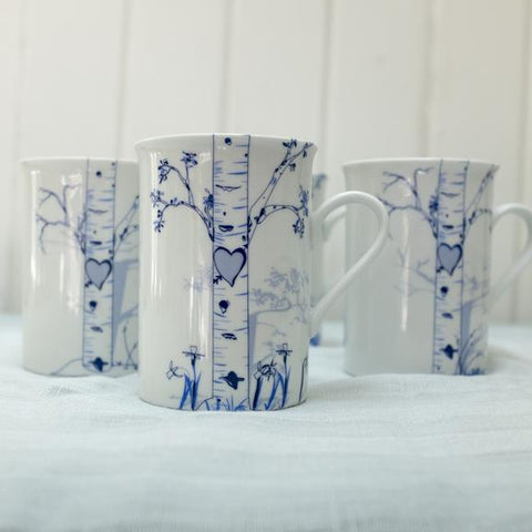Birch Personalized Mugs, Set of 4