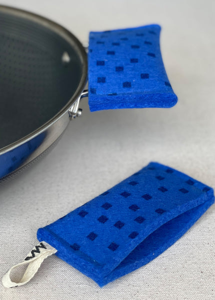 Blue Snippets Pot Holders, Set of 2
