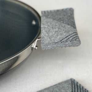 Charcoal Zig Zag Pot Holders, Set of 2