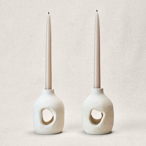 Elsie Bookends in Raw Blanc