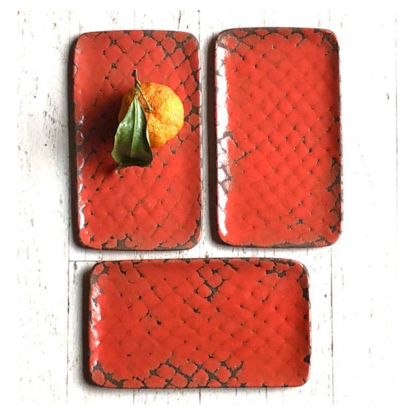 Paprika Small Appetizer Plate, Set of 3