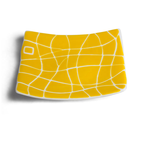 Sunshine Yellow Mod Square Channel Bowl
