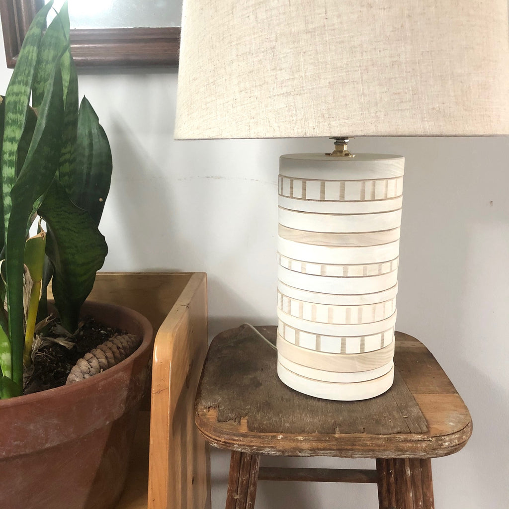 Shop Handcrafted Poplar Wood Stack Lamp | The Dowry Registry