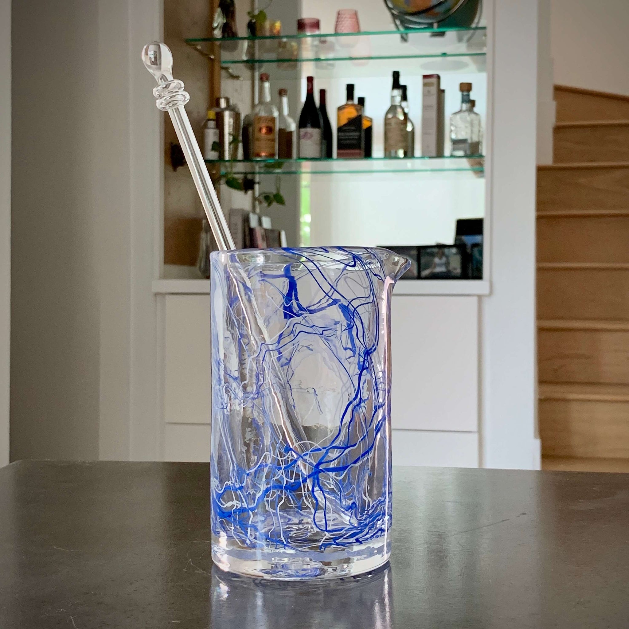 The Strada in Blue Mixing Glass