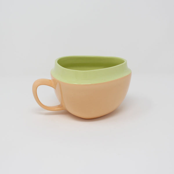 E. Lo Ceramic Art Top Curve Mug no.1 Chartreuse Orange