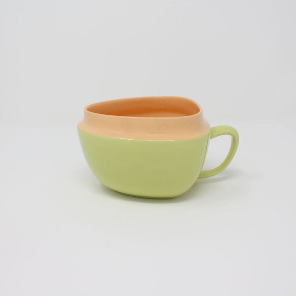 E. Lo Ceramic Art Top Curve Mug no.2 Orange Chartreuse