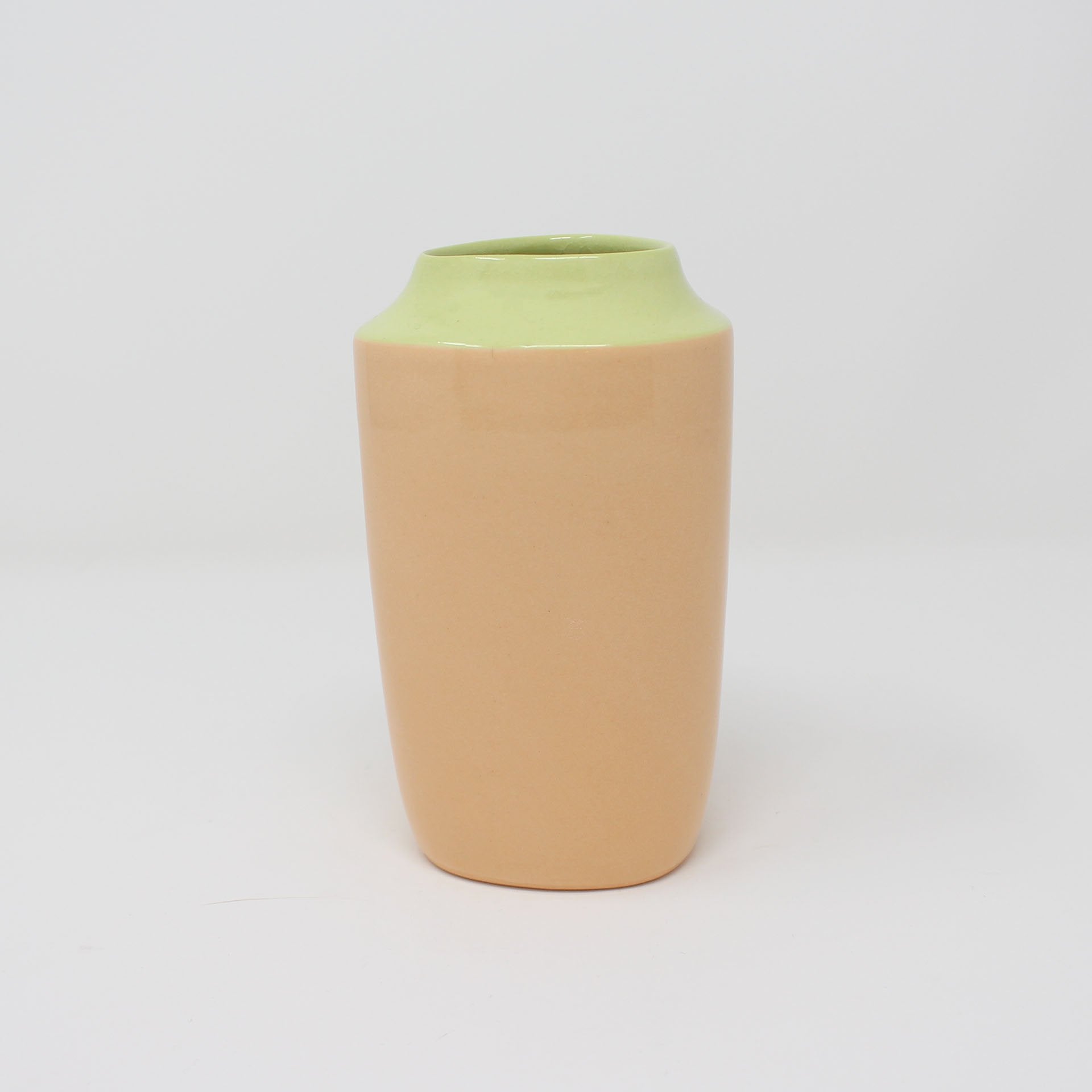 Chartreuse Orange Top Curve Tall Vase