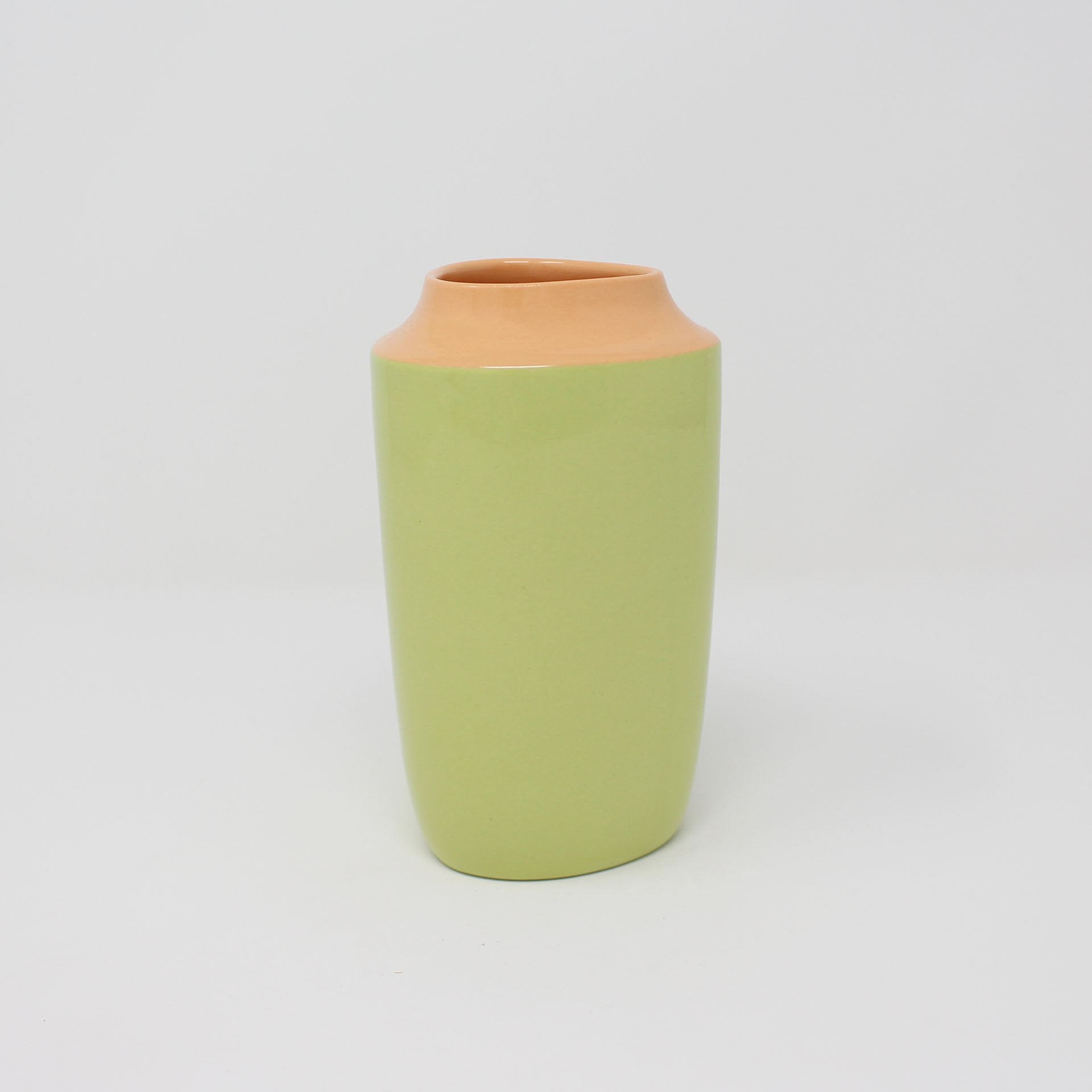 Orange Chartreuse Top Curve Short Vase