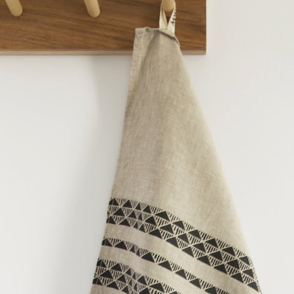 Charcoal Triangle Stone Tea Towel