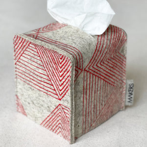 Red Zig Zag Tissue Box Cover
