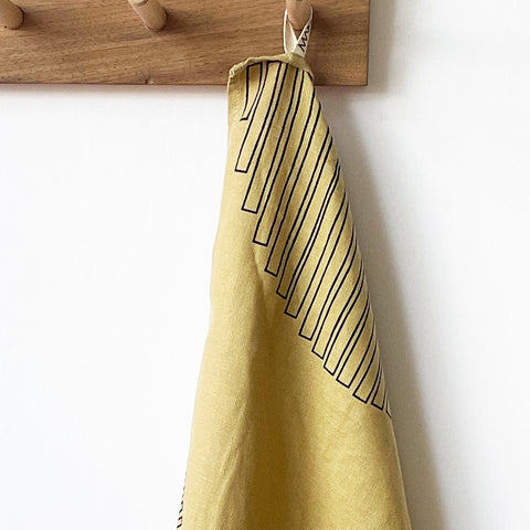 Navy Off Kilter Citron Tea Towel