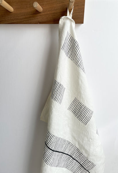 Ploma Charcoal on Ivory Tea Towel