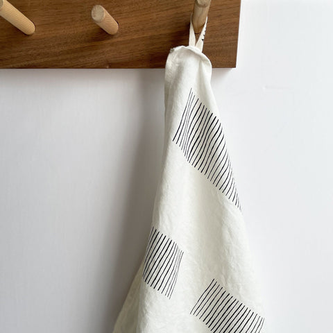 Charcoal Ploma Ivory Tea Towel