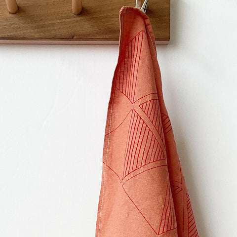 Red Diamond Punch Tea Towel