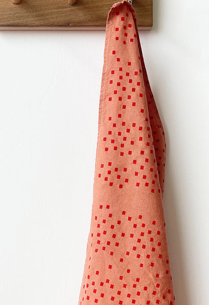 Red Snippets Punch Tea Towel