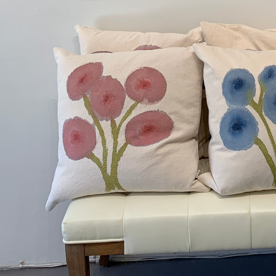 Wildflowers Pink Barn Pillow in Pink