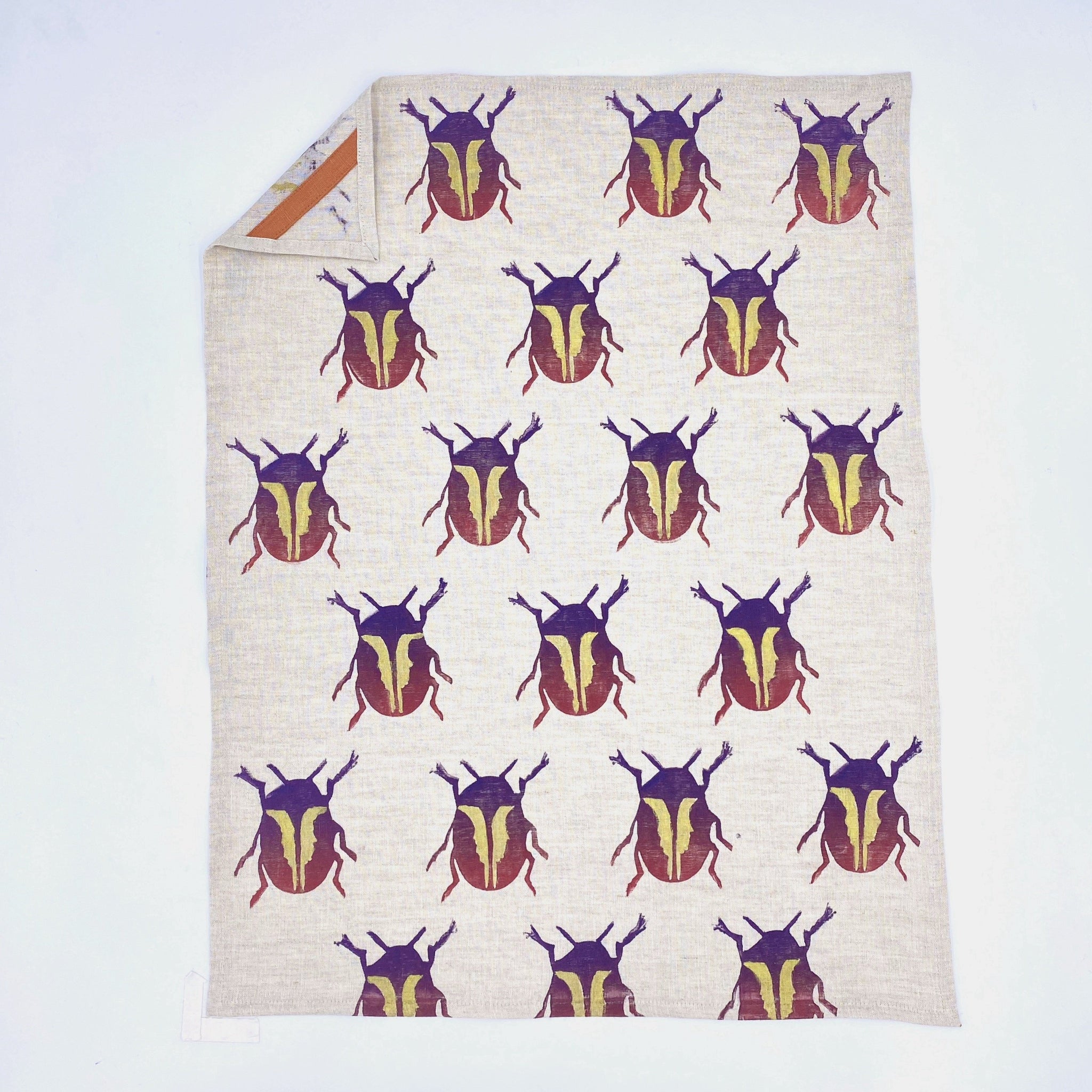  Scarabs in Rose's Sunset Linen Tea Towels
