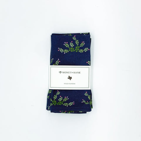 Texas Navy Prickly Pear Cactus Napkins, Set of 4